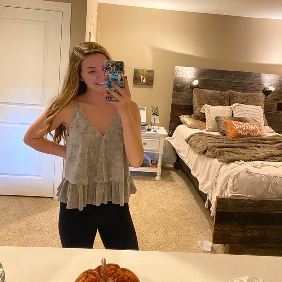 Velvet Babydoll Styled Tanktop - Picture 1 of 2